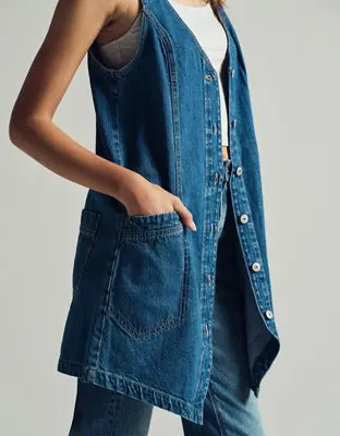 American Eagle Denim Pinafore Dress. 2