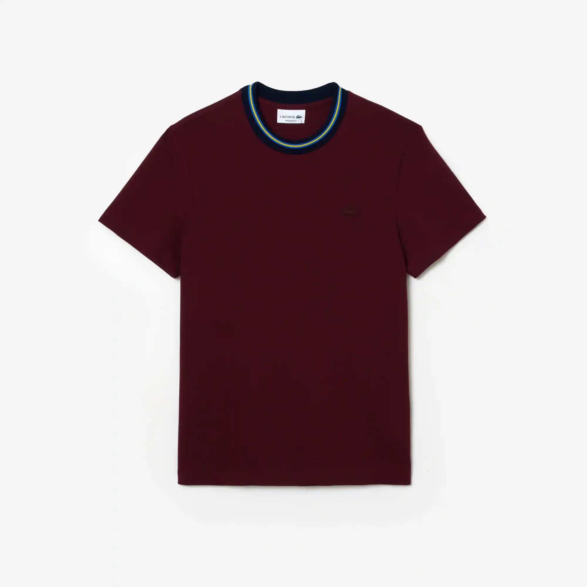 Lacoste Men's Stripe Collar Stretch Piqué T-Shirt. 2