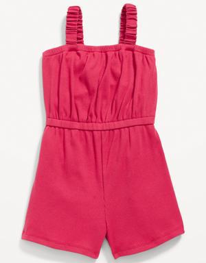 Old Navy Sleeveless Rib-Knit Romper for Toddler Girls red