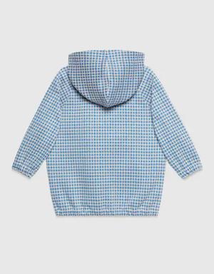 Baby gingham jersey jacket with Web