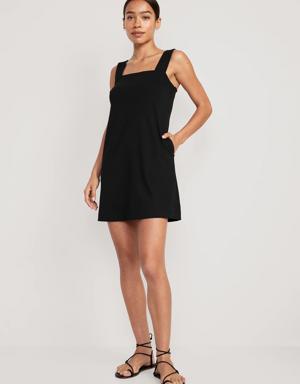 Sleeveless Ponte-Knit Mini Dress for Women black