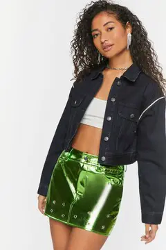 Forever 21 Forever 21 Metallic Micro Mini Skirt Neon Green. 2