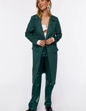 Forever 21 Faux Suede Duster Jacket Hunter Green