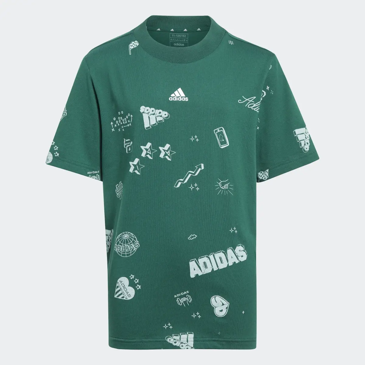 Adidas Brand Love Allover Print Tee Kids. 1