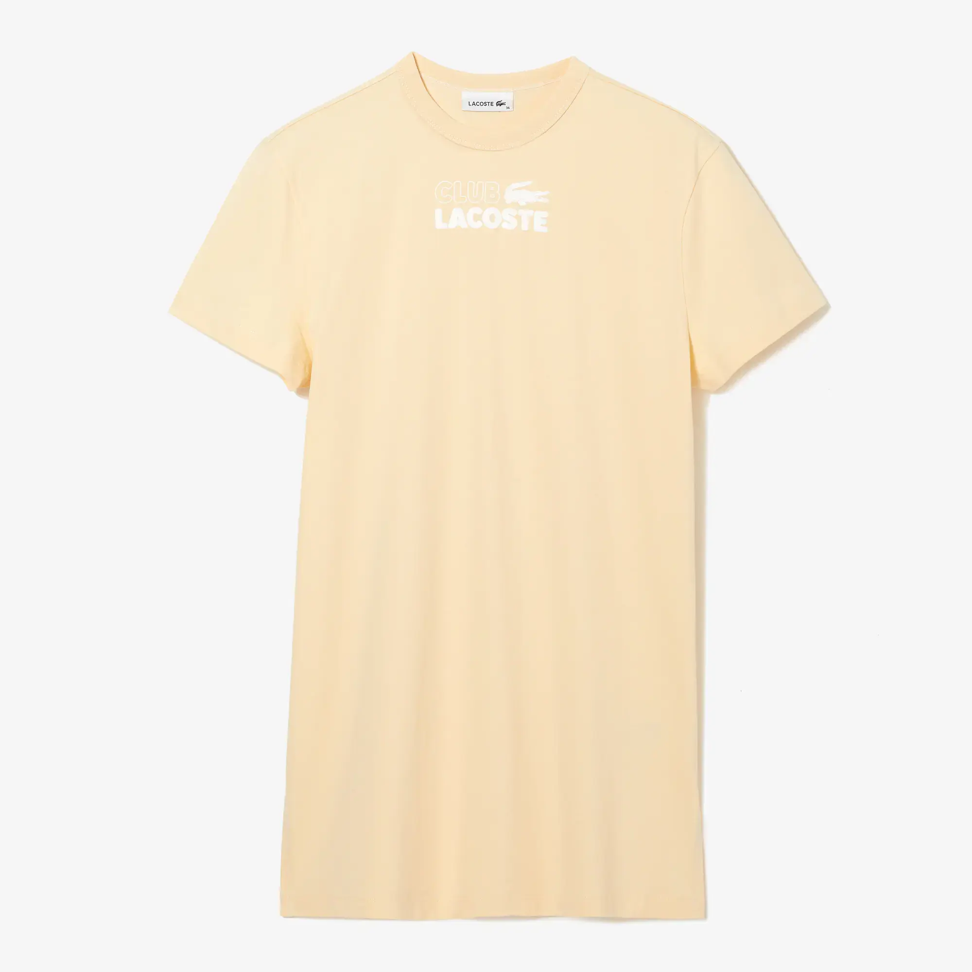Lacoste Robe t-shirt femme Lacoste imprimée en coton biologique. 2