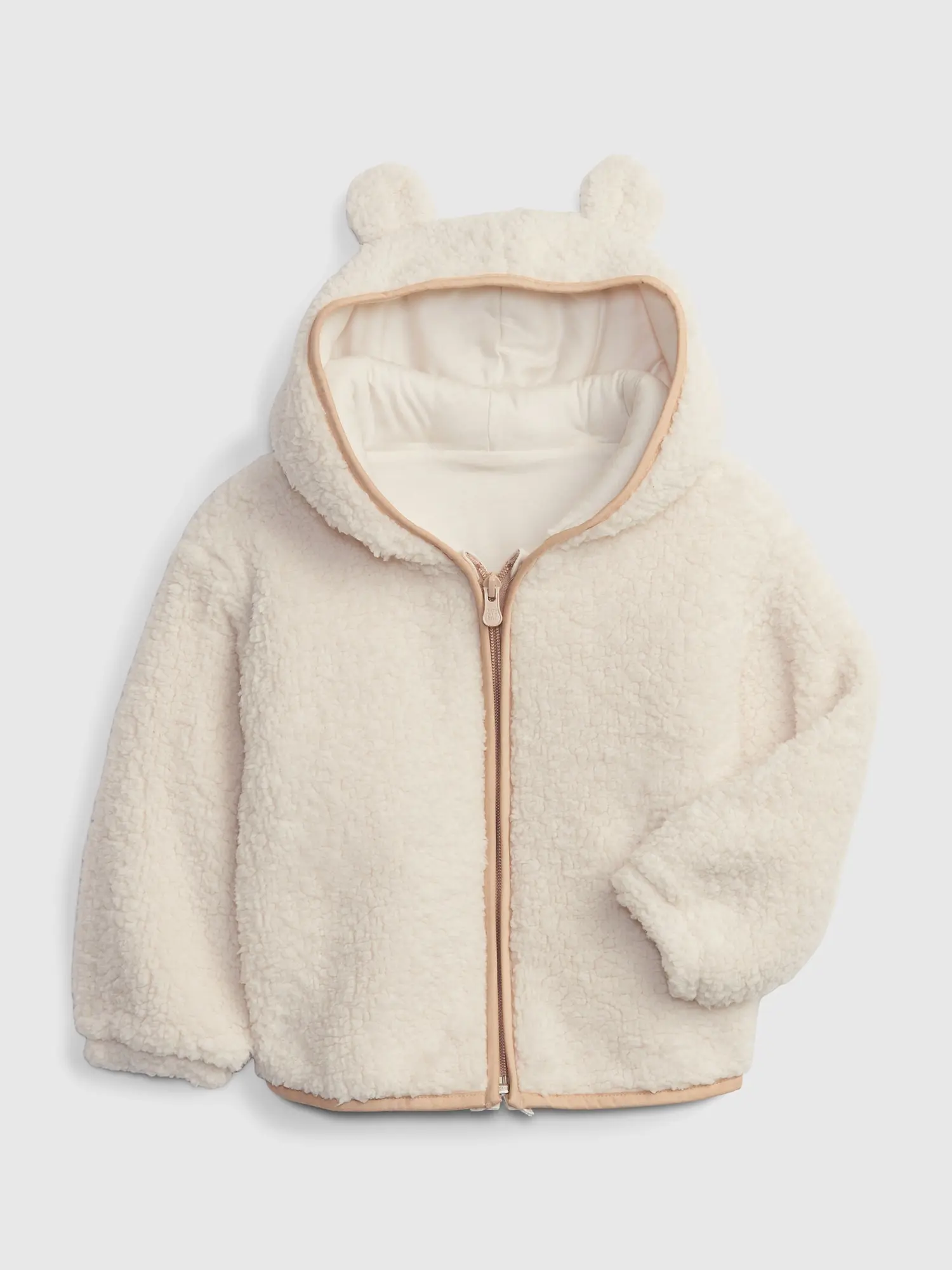 Gap Toddler Sherpa Bear Hoodie beige. 1