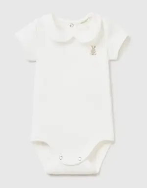 onesie with collar in organic cotton