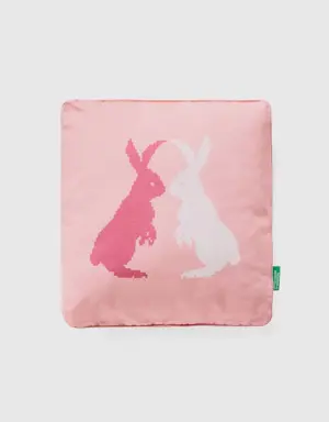 square pillow with bunnies