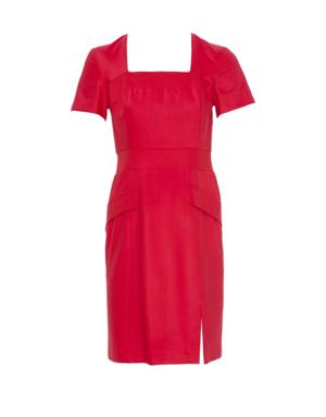 Pocket Detailed Mini Red Dress