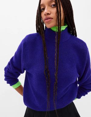 Gap Waffle Mockneck Sweater blue