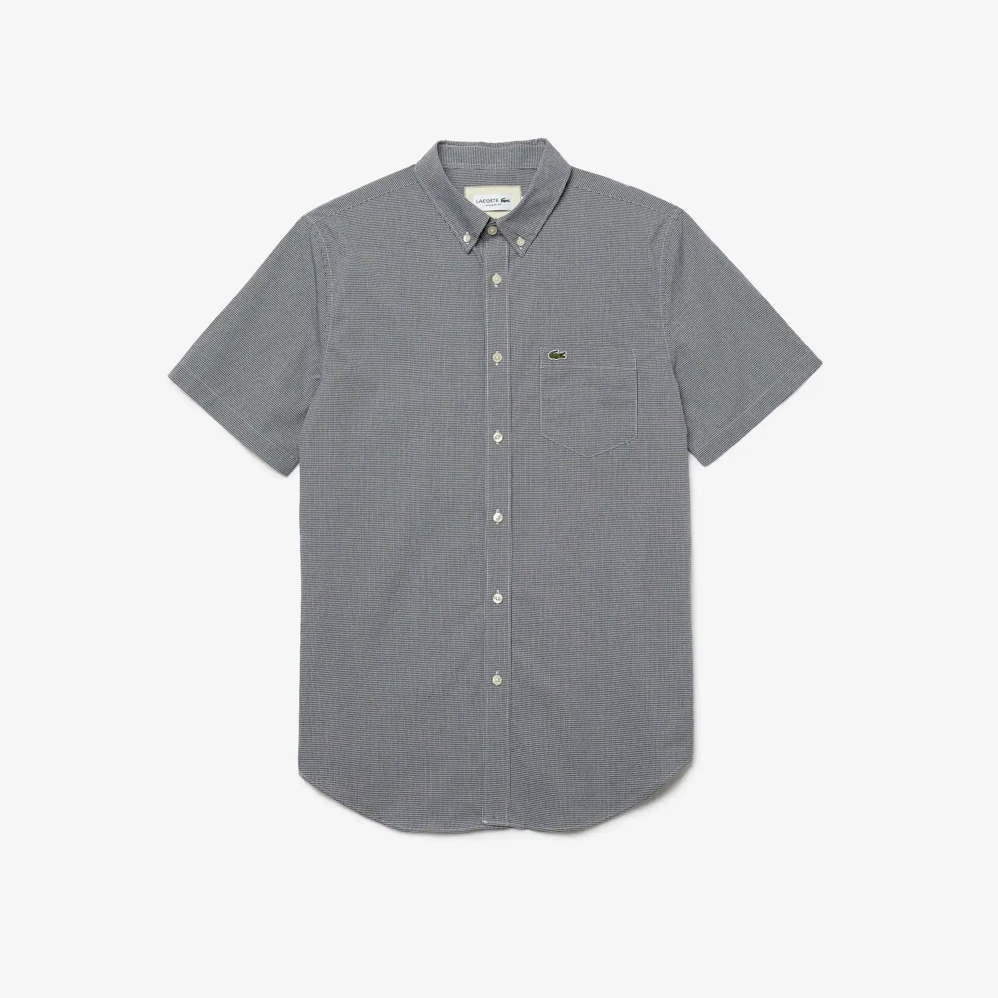 Lacoste Men's Regular Fit Gingham Check Shirt. 2