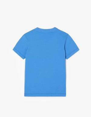 Çocuk Bisiklet Yaka Baskılı Mavi T-Shirt