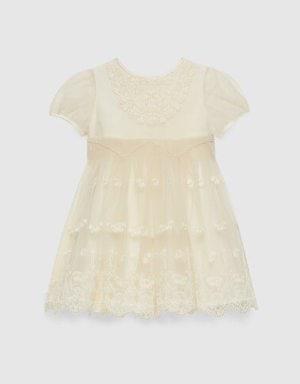 Baby tulle dress with embroidery