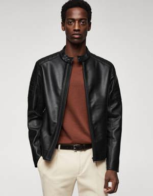Mango Faux-leather biker jacket