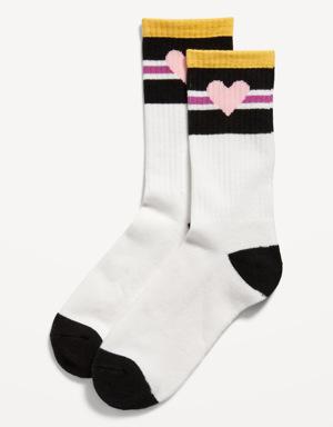 Old Navy Heart Striped Tube Socks for Adults multi