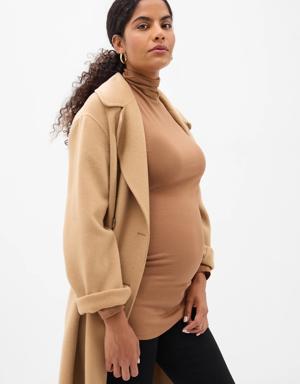 Maternity Lenzing&#153 Modal&#153 Funnel-Neck T-Shirt brown