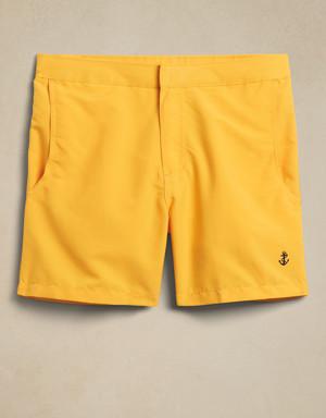 retromarine &#124 Solid 6" Swim Short yellow