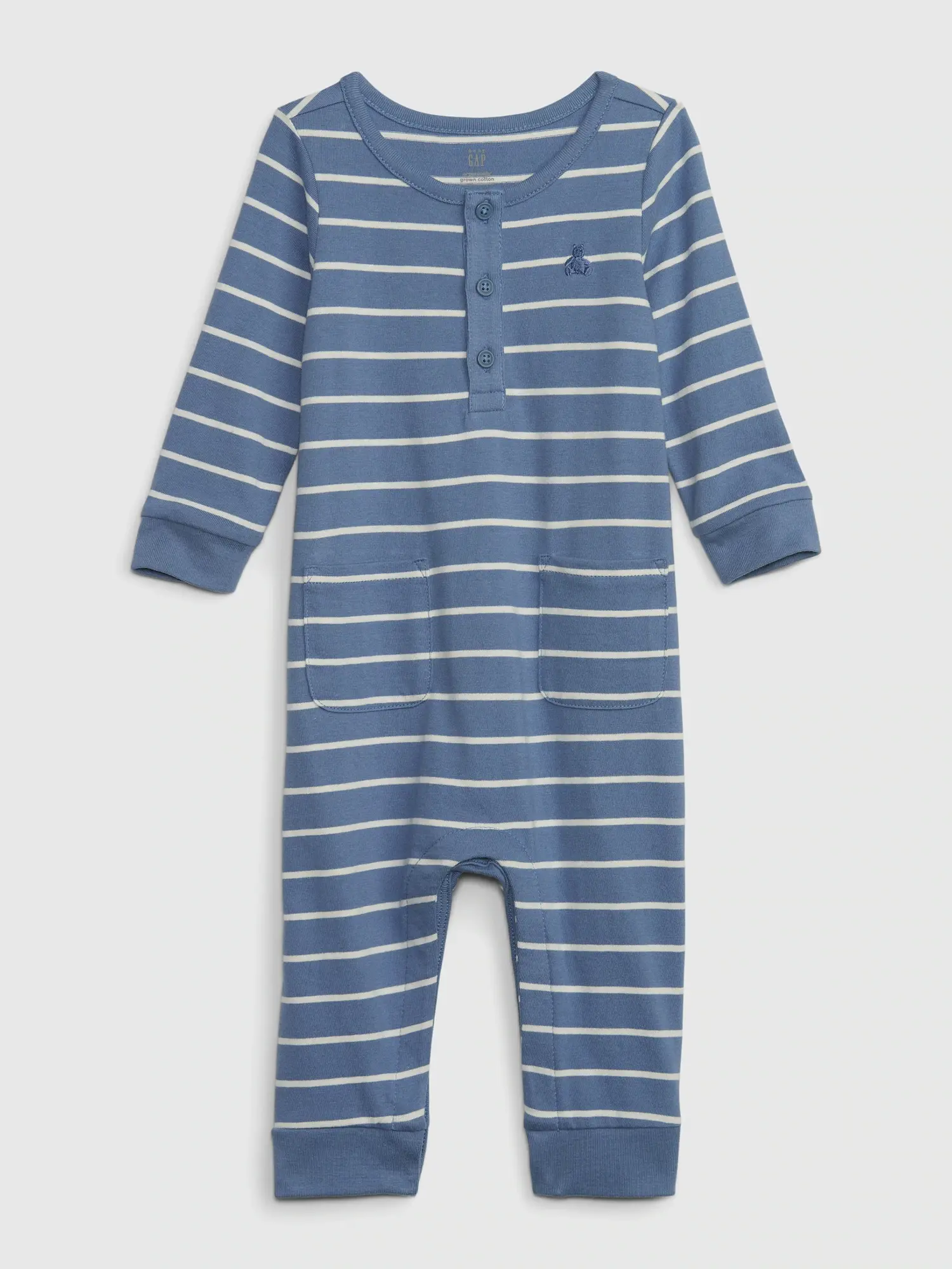 Gap Baby First Favorites Organic CloudCotton One-Piece blue. 1