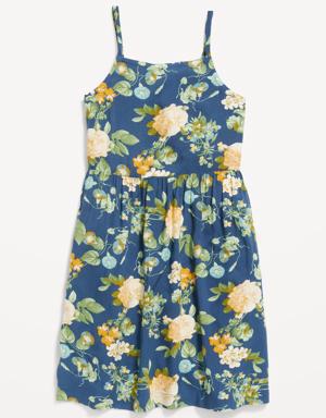 Old Navy Printed Fit & Flare Cami Dress for Girls blue