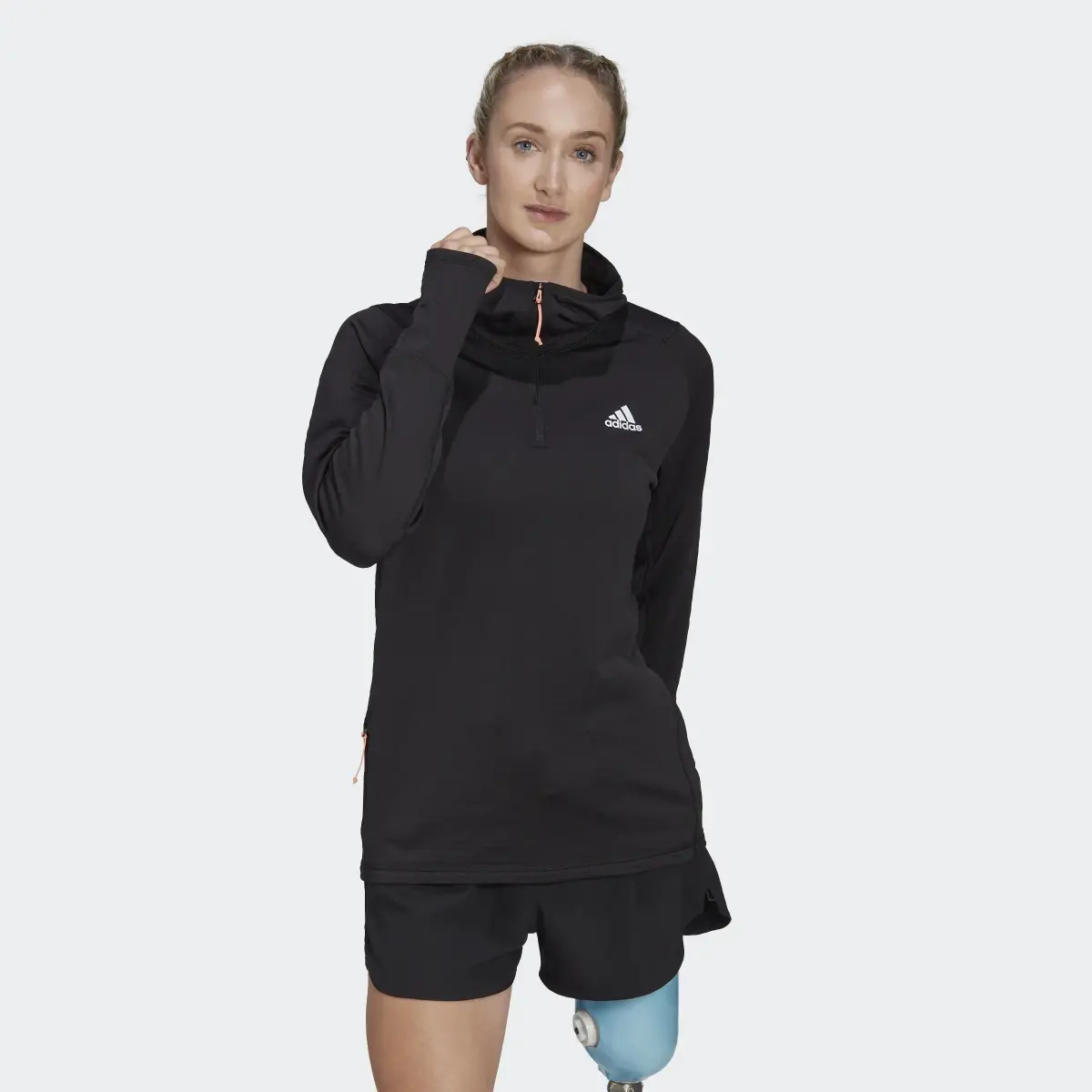 Adidas Sweat-shirt à capuche manches longues de running X-City Flooce. 2