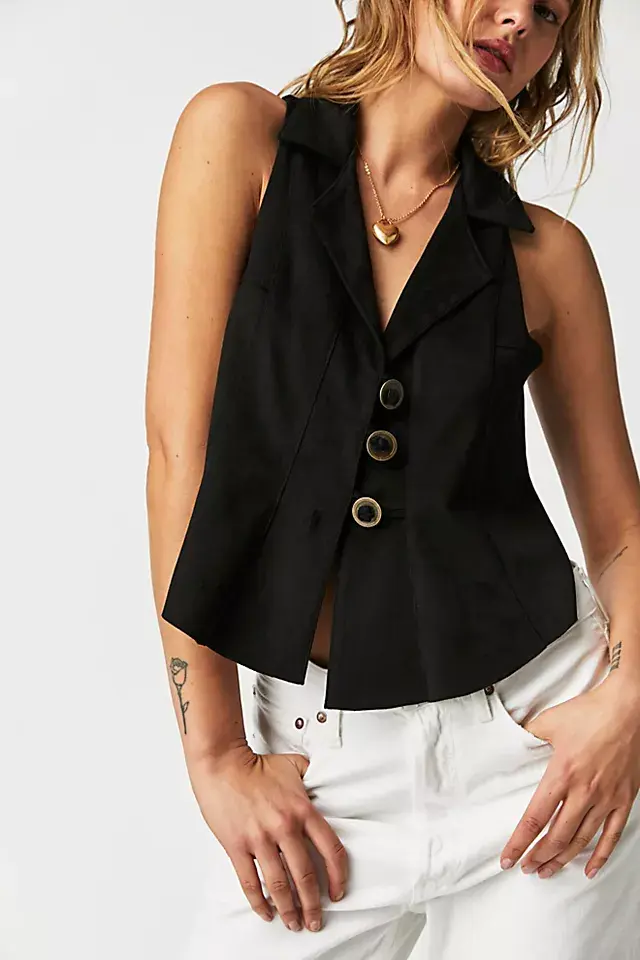 Free People Lacey Vegan Suede Vest. 1