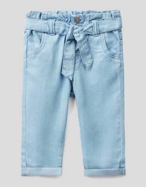 Paperbag jeans with belt