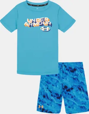 Toddler Boys' UA Ridge Dye Short Sleeve Swim Set