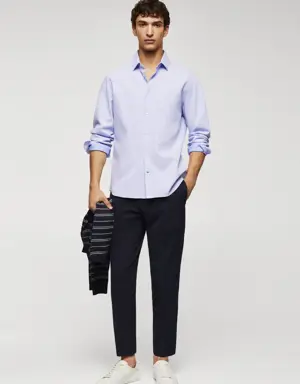Slim-fit cotton structured shirt