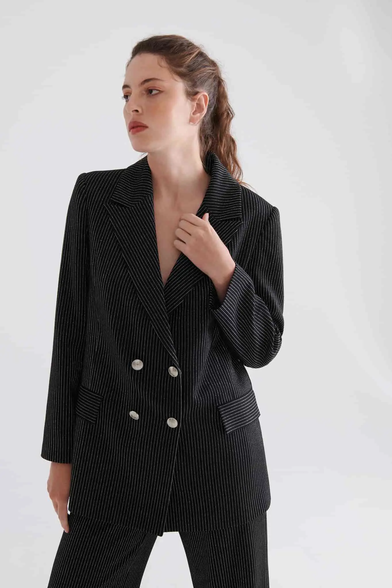 Roman Workaholic Buttoned Striped Women's Jacket - 4 / Original. 1