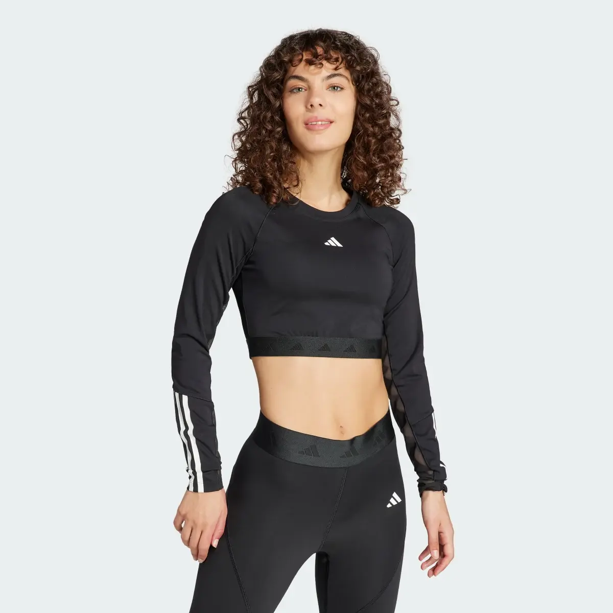 Adidas Hyperglam Training Cropped Long Sleeve Long-Sleeve Top. 2