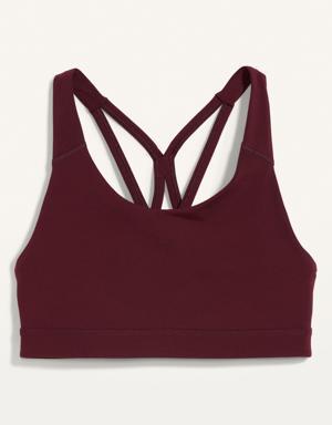 Medium-Support PowerPress Strappy Sports Bra for Women 2X-4X red