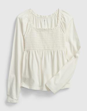 Kids Smocked Top beige