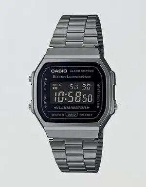 Casio Vintage Contrast Silver-Tone Stainless Steel Bracelet Watch