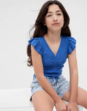 Gap Kids Rib Cinch T-Shirt blue