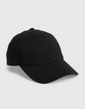 Organic Cotton Washed Baseball Hat black