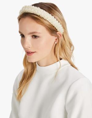 Bridal Pearl Embellished Satin Headband