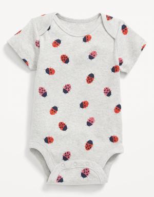 Unisex Short-Sleeve Printed Bodysuit for Baby pink