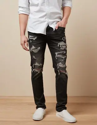 American Eagle AirFlex+ Patched Slim Jean. 1