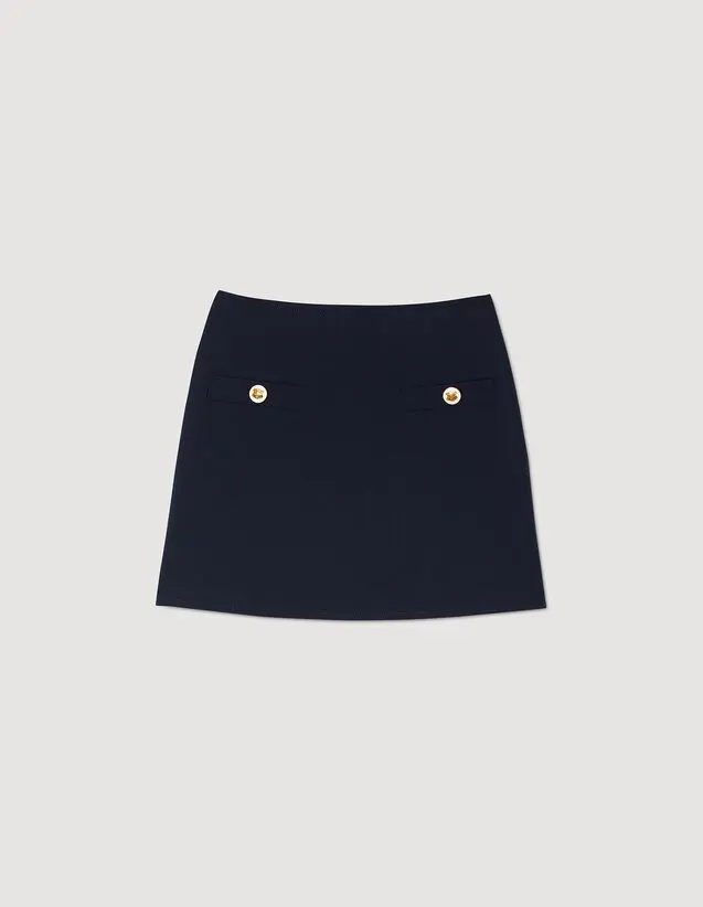 Sandro Short wool twill skirt. 2