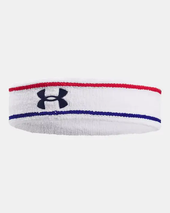 Under Armour Unisex UA Striped Performance Terry Headband. 1