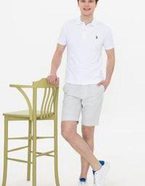 Erkek Beyaz Polo Yaka T-Shirt Basic