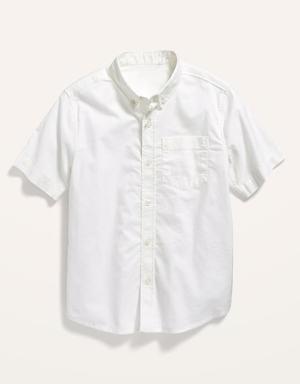 Uniform Short-Sleeve Oxford Shirt for Boys white