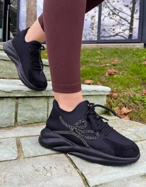 Siyah Streç Kadın Sneaker K01212021817