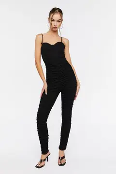 Forever 21 Forever 21 Ruched Sweetheart Jumpsuit Washed Black. 2