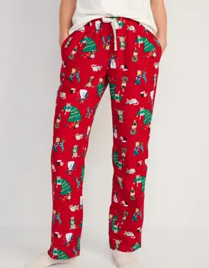 Old Navy Mid-Rise Printed Flannel Pajama Pants for Women red