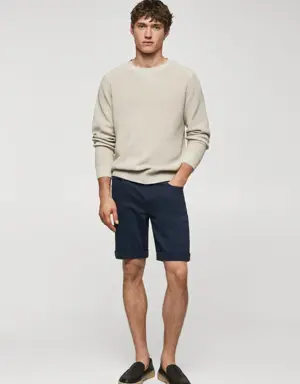 Mango Slim-fit denim bermuda shorts