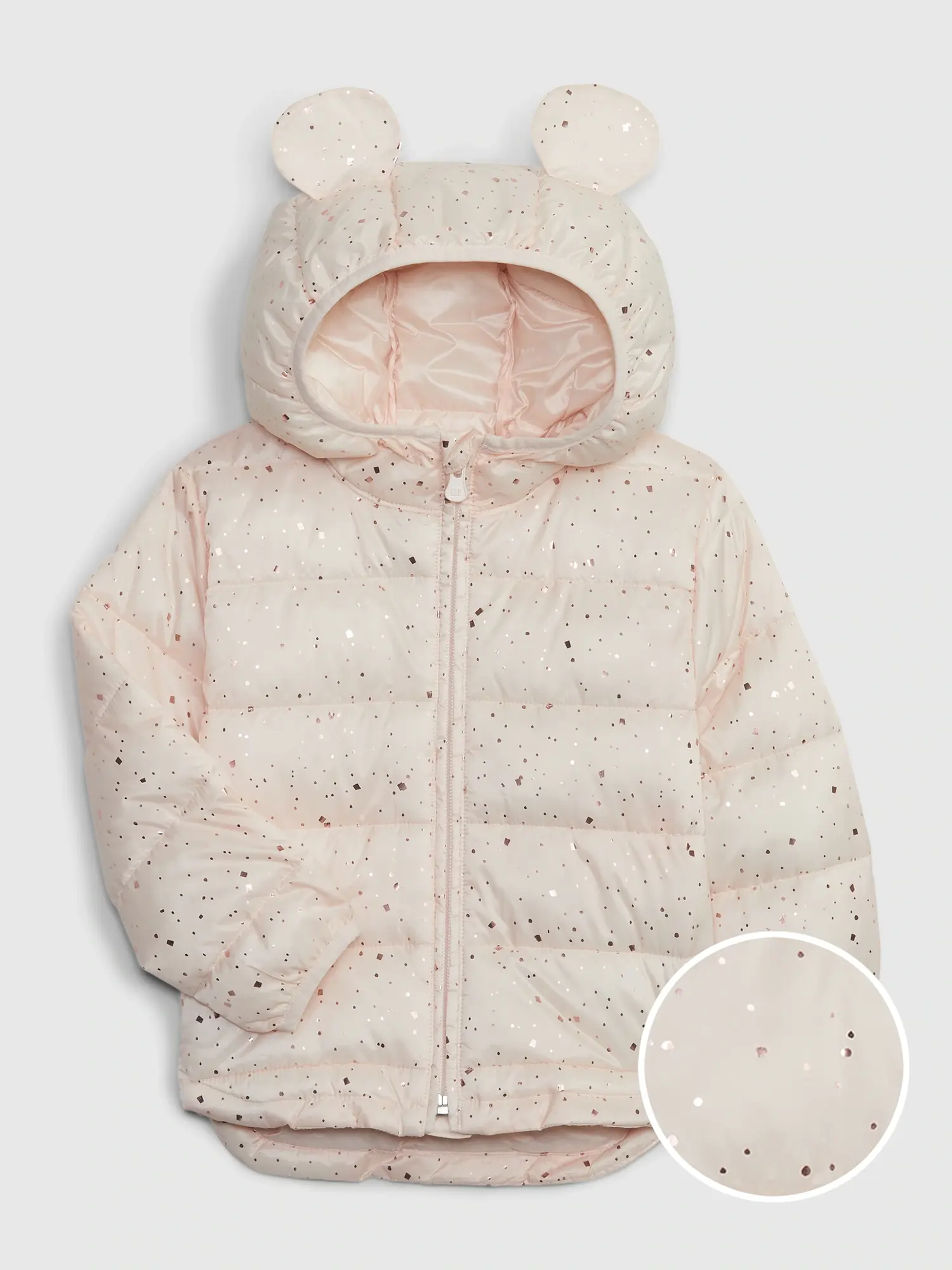 Gap Toddler 100% Recycled Lightweight Puffer Jacket pink. 1