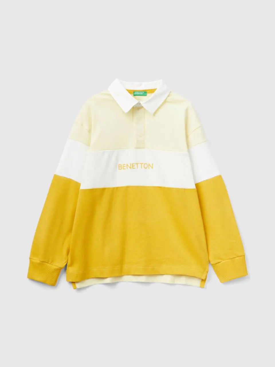 Benetton yellow regular fit polo. 1