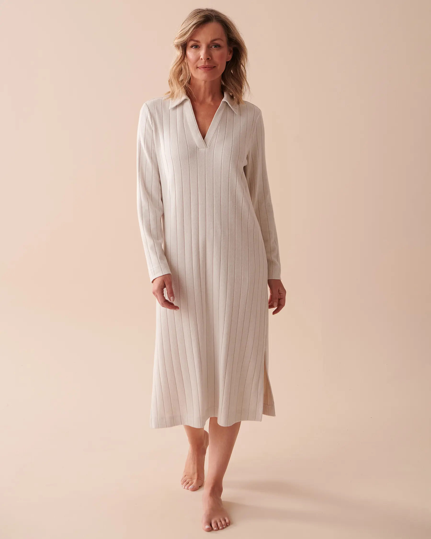 La Vie en Rose Ribbed Long Sleeve Dress. 1