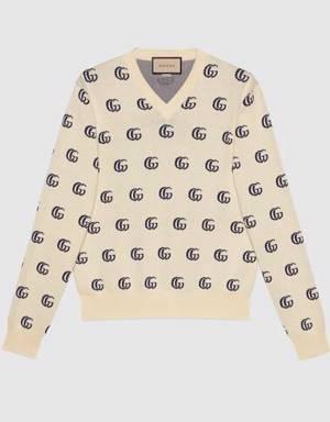 GG knit cotton jacquard sweater